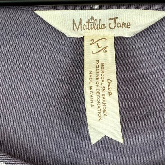 Matilda Jane Perfect in Purple Top Womens L Polka Dot Modal Blend Bell Sleeve - Picture 4 of 8